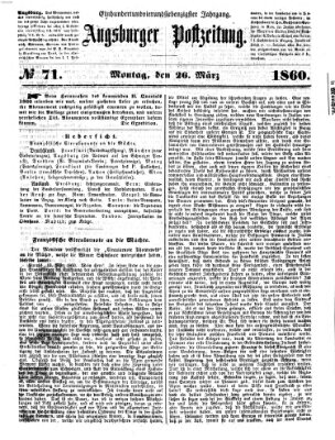 Augsburger Postzeitung Montag 26. März 1860