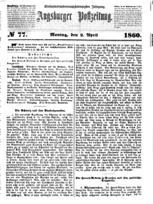 Augsburger Postzeitung Montag 2. April 1860