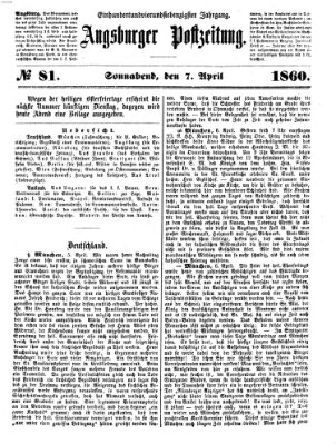 Augsburger Postzeitung Samstag 7. April 1860