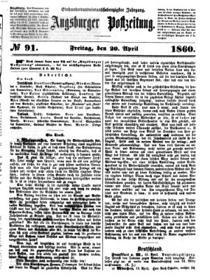 Augsburger Postzeitung Freitag 20. April 1860