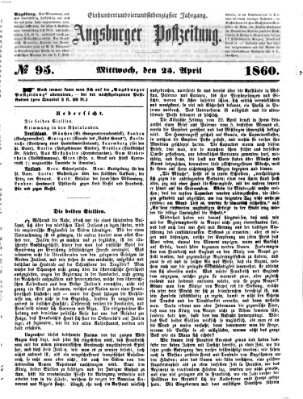 Augsburger Postzeitung Mittwoch 25. April 1860