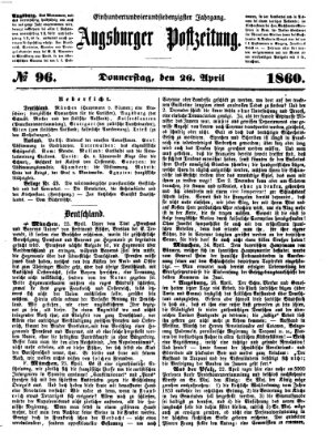 Augsburger Postzeitung Donnerstag 26. April 1860