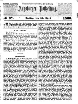 Augsburger Postzeitung Freitag 27. April 1860