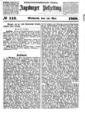 Augsburger Postzeitung Mittwoch 16. Mai 1860