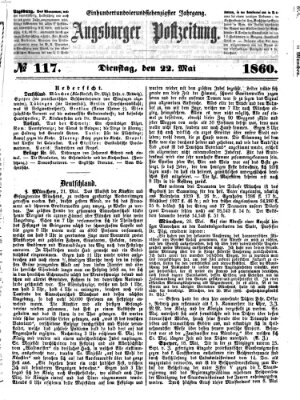 Augsburger Postzeitung Dienstag 22. Mai 1860