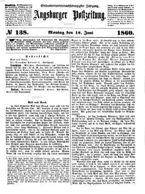 Augsburger Postzeitung Montag 18. Juni 1860