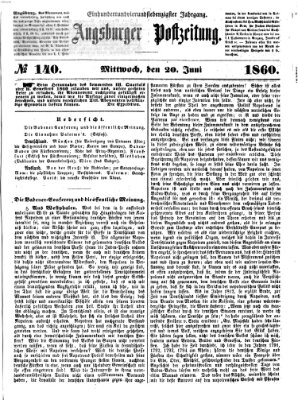 Augsburger Postzeitung Mittwoch 20. Juni 1860