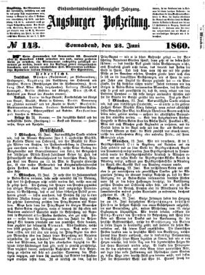 Augsburger Postzeitung Samstag 23. Juni 1860