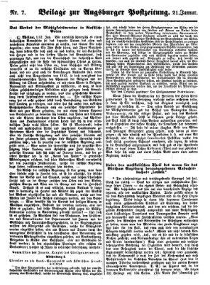 Augsburger Postzeitung Samstag 21. Januar 1860