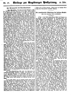 Augsburger Postzeitung Donnerstag 16. Februar 1860