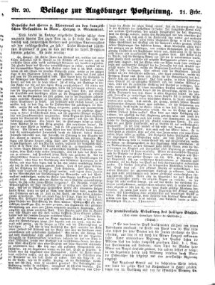 Augsburger Postzeitung Dienstag 21. Februar 1860