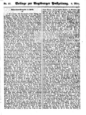 Augsburger Postzeitung Donnerstag 8. März 1860