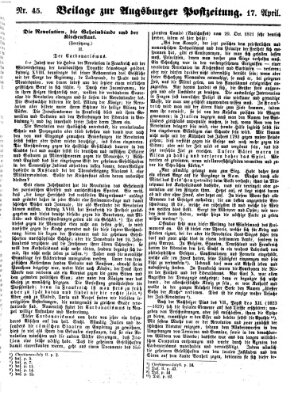 Augsburger Postzeitung Dienstag 17. April 1860