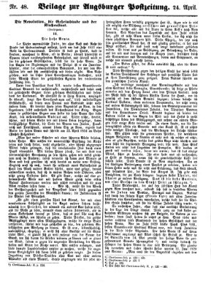 Augsburger Postzeitung Dienstag 24. April 1860