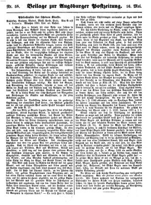 Augsburger Postzeitung Mittwoch 16. Mai 1860