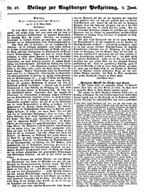 Augsburger Postzeitung Samstag 9. Juni 1860