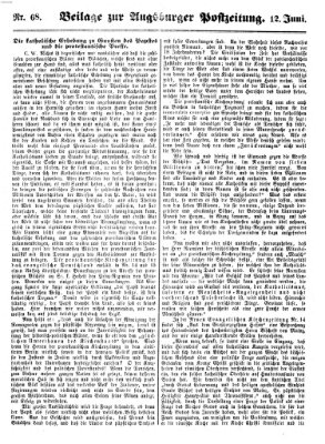 Augsburger Postzeitung Dienstag 12. Juni 1860