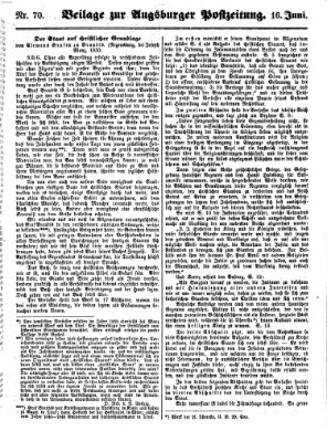 Augsburger Postzeitung Samstag 16. Juni 1860