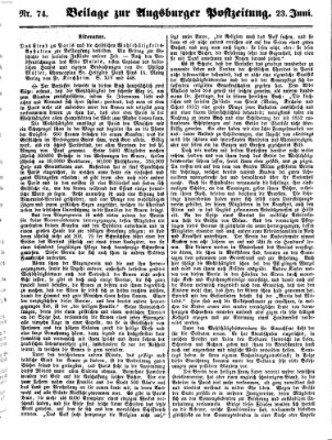 Augsburger Postzeitung Samstag 23. Juni 1860