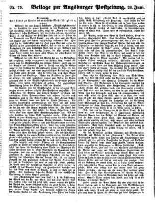 Augsburger Postzeitung Dienstag 26. Juni 1860