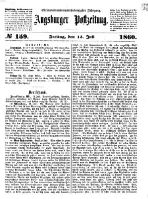 Augsburger Postzeitung Freitag 13. Juli 1860