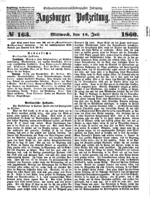 Augsburger Postzeitung Mittwoch 18. Juli 1860