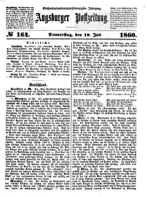 Augsburger Postzeitung Donnerstag 19. Juli 1860