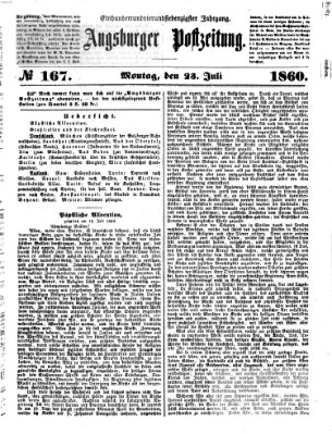 Augsburger Postzeitung Montag 23. Juli 1860