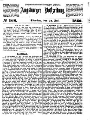 Augsburger Postzeitung Dienstag 24. Juli 1860