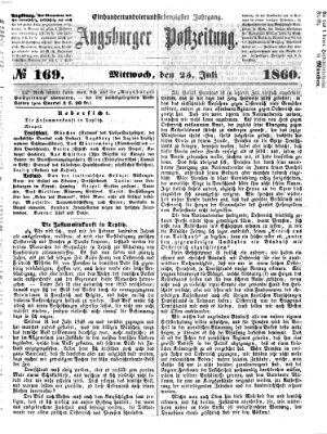 Augsburger Postzeitung Mittwoch 25. Juli 1860