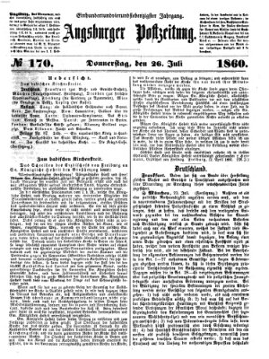 Augsburger Postzeitung Donnerstag 26. Juli 1860