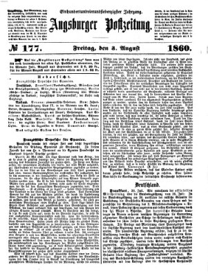 Augsburger Postzeitung Freitag 3. August 1860