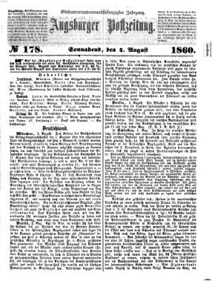 Augsburger Postzeitung Samstag 4. August 1860