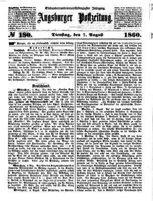 Augsburger Postzeitung Dienstag 7. August 1860