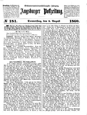 Augsburger Postzeitung Donnerstag 9. August 1860