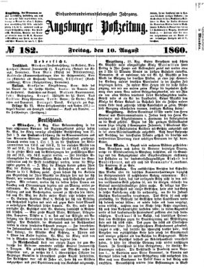 Augsburger Postzeitung Freitag 10. August 1860