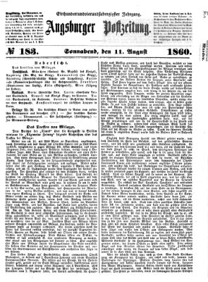 Augsburger Postzeitung Samstag 11. August 1860