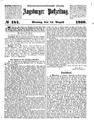 Augsburger Postzeitung Montag 13. August 1860