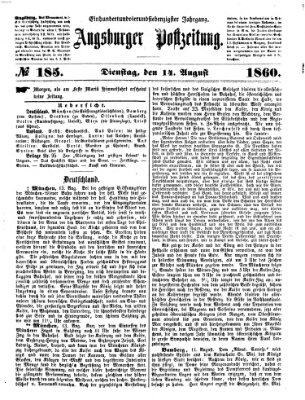 Augsburger Postzeitung Dienstag 14. August 1860