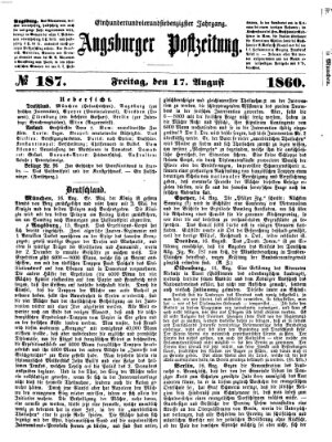 Augsburger Postzeitung Freitag 17. August 1860