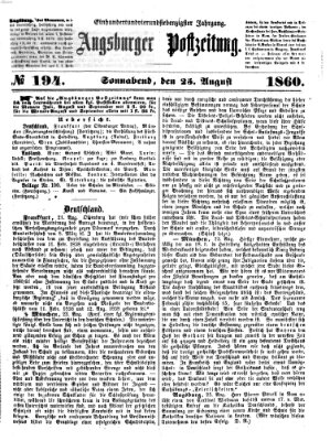 Augsburger Postzeitung Samstag 25. August 1860