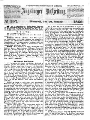 Augsburger Postzeitung Mittwoch 29. August 1860