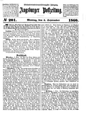 Augsburger Postzeitung Montag 3. September 1860