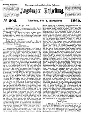 Augsburger Postzeitung Dienstag 4. September 1860