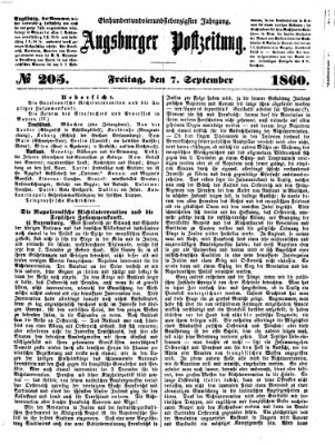 Augsburger Postzeitung Freitag 7. September 1860