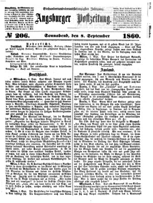 Augsburger Postzeitung Samstag 8. September 1860