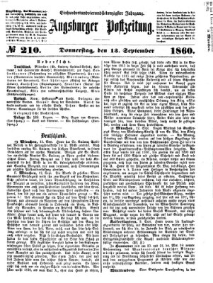 Augsburger Postzeitung Donnerstag 13. September 1860