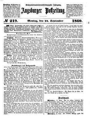 Augsburger Postzeitung Montag 24. September 1860