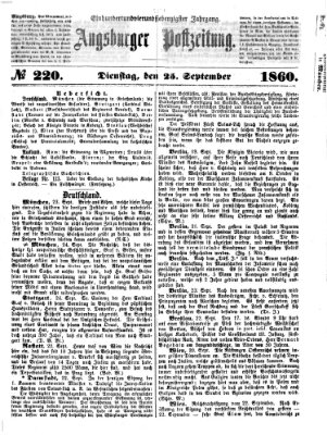 Augsburger Postzeitung Dienstag 25. September 1860