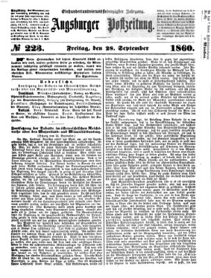 Augsburger Postzeitung Freitag 28. September 1860